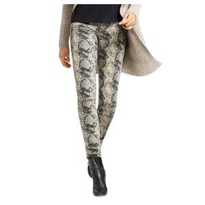 CABI #958 Tan Black Diamondback Snake Reptile Print Skinny Stretch Jeans SIZE 6